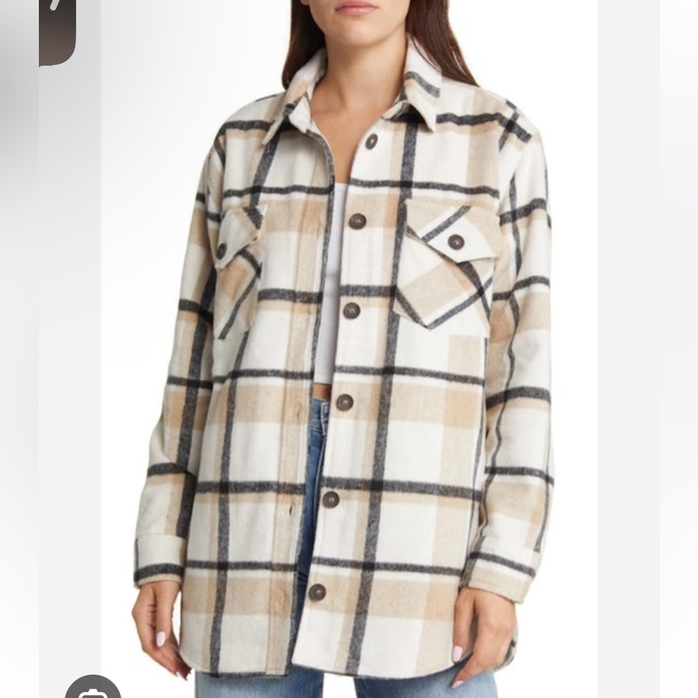 Thread & Supply Plaid Shacket, Size S.